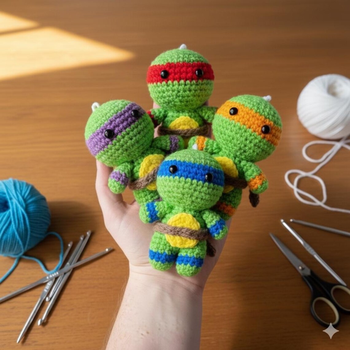 TMNT Amigurumi Crochet Pattern, Turtle Hero Doll DIY (PDF Tutorial)